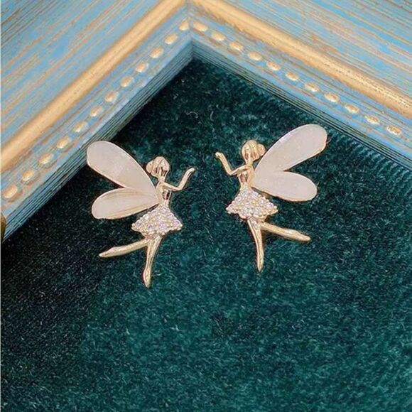 5 for $25 GOLD TONE BALARINA STUDS - Picture 3 of 5